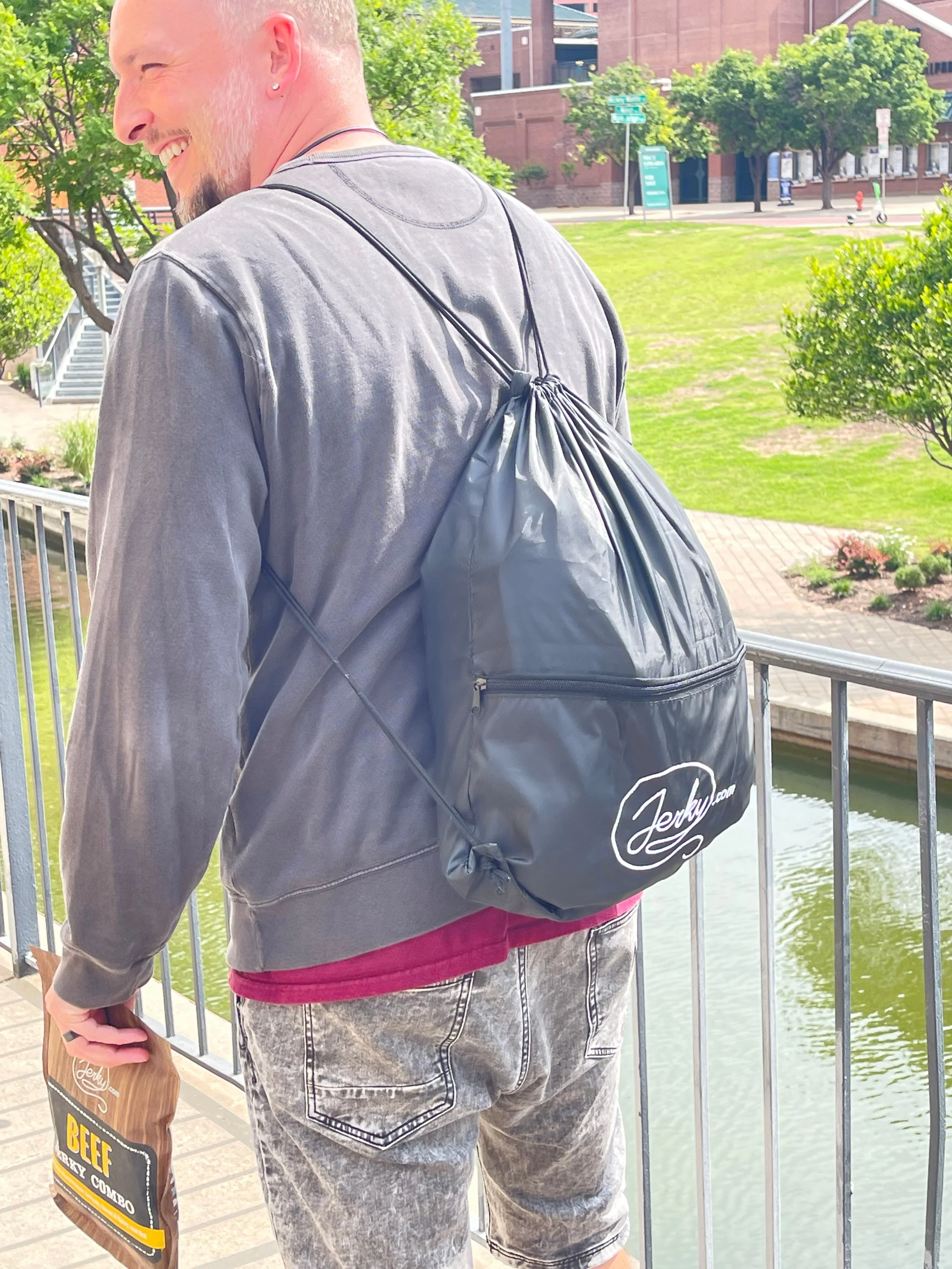 Jerky.com Drawstring Backpack - Image 4